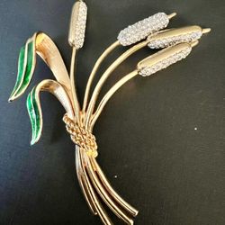 Vintage Swarovski Large Wheat Brooch 