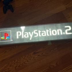 Vintage Sony PLAYSTATION 2 Retail Store Light Up Electric Sign 36 × 8 × 5 WORKS Light works