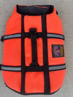 Small dog OUTWARD HOUND Orange reflective life jacket vest float floatation