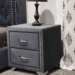 GREY upholstered nightstand
