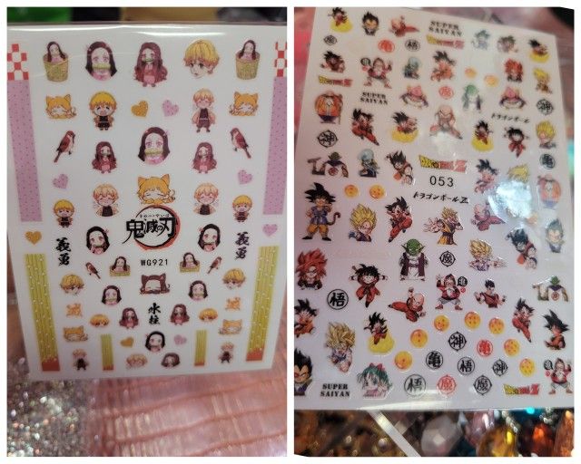 Naruto And Dragon Ball Z Nail Stickers