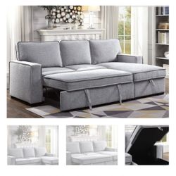 Gray Sectional Sofa With Pullout Bed 