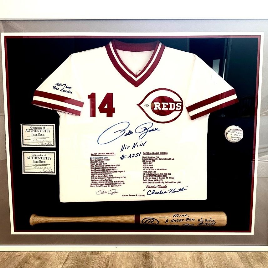 Pete Rose Framed Jersey