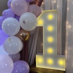 White Number One Marquee Light