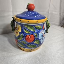 Large Ceramic / Stoneware Cookie Jar with Lid