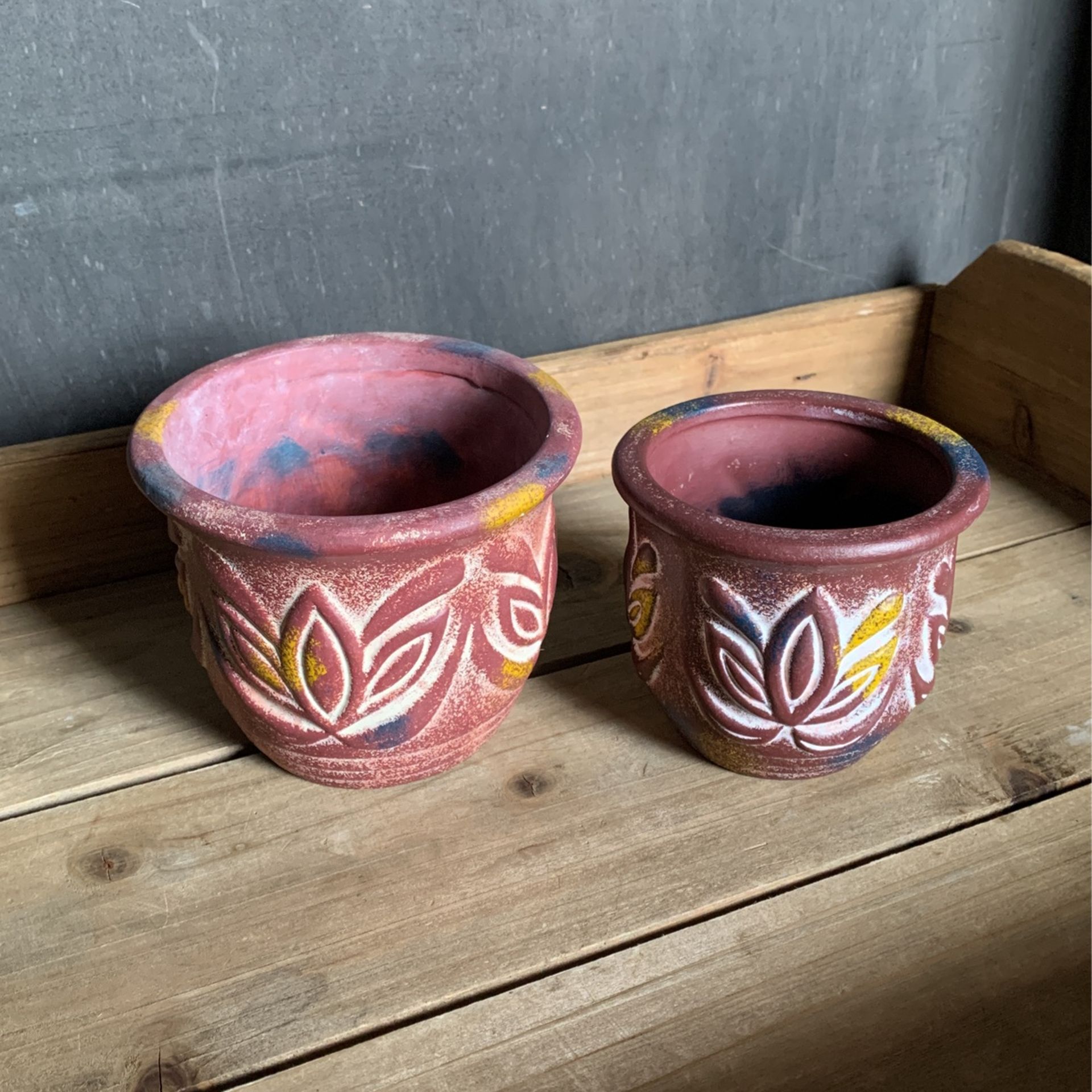 Vintage Mexican Pottery Planters