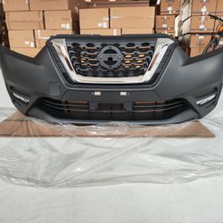 For 2018 2019 2020 Nissan Kicks Front Bumper Assembly With Grilles Fog Lights 