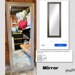 Better Homes & Gardens Full-Length Floor Mirror Gray