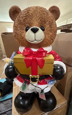 Holiday Bear w/ Ghost Costume & Santa Hat For Halloween & Xmas 23.6” Brand New