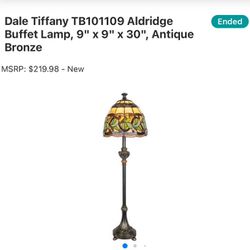 Dale Tiffany TB101109 Aldridge Buffet Lamp, 9" x 9" x 30", Antique Bronze