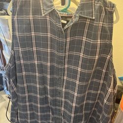 Torrid Sleeveless Plaid Shirt