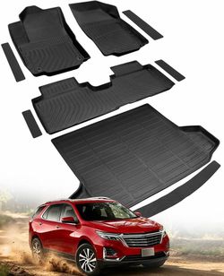 Floor Mats & Cargo Liner for Chevy Equinox/for GMC Terrain 2018-2024 (Not for EV), Custom Fit All Weather TPE Floor Liners Full Set with Door Sill Pro