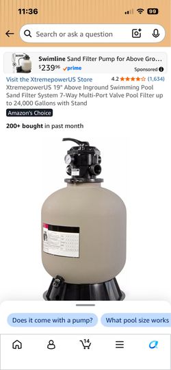 Pool sand filter