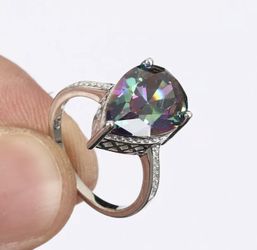 Size 6.5 solid topaz sterling silver ring