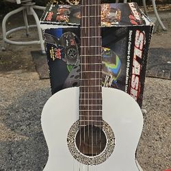 Acoustic White Guitar