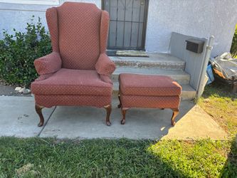 Wingback Chair and Ottoman Set