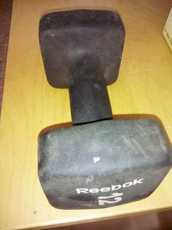 * One (1) REEBOK 12lbs. Dumbell weight black rubber coated *