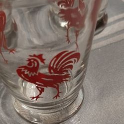 Vintage 1950s Red Rooster Juice Glasses, 3