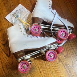 Chicago White Roller Skates, Women 7 Roller Quad Skates 