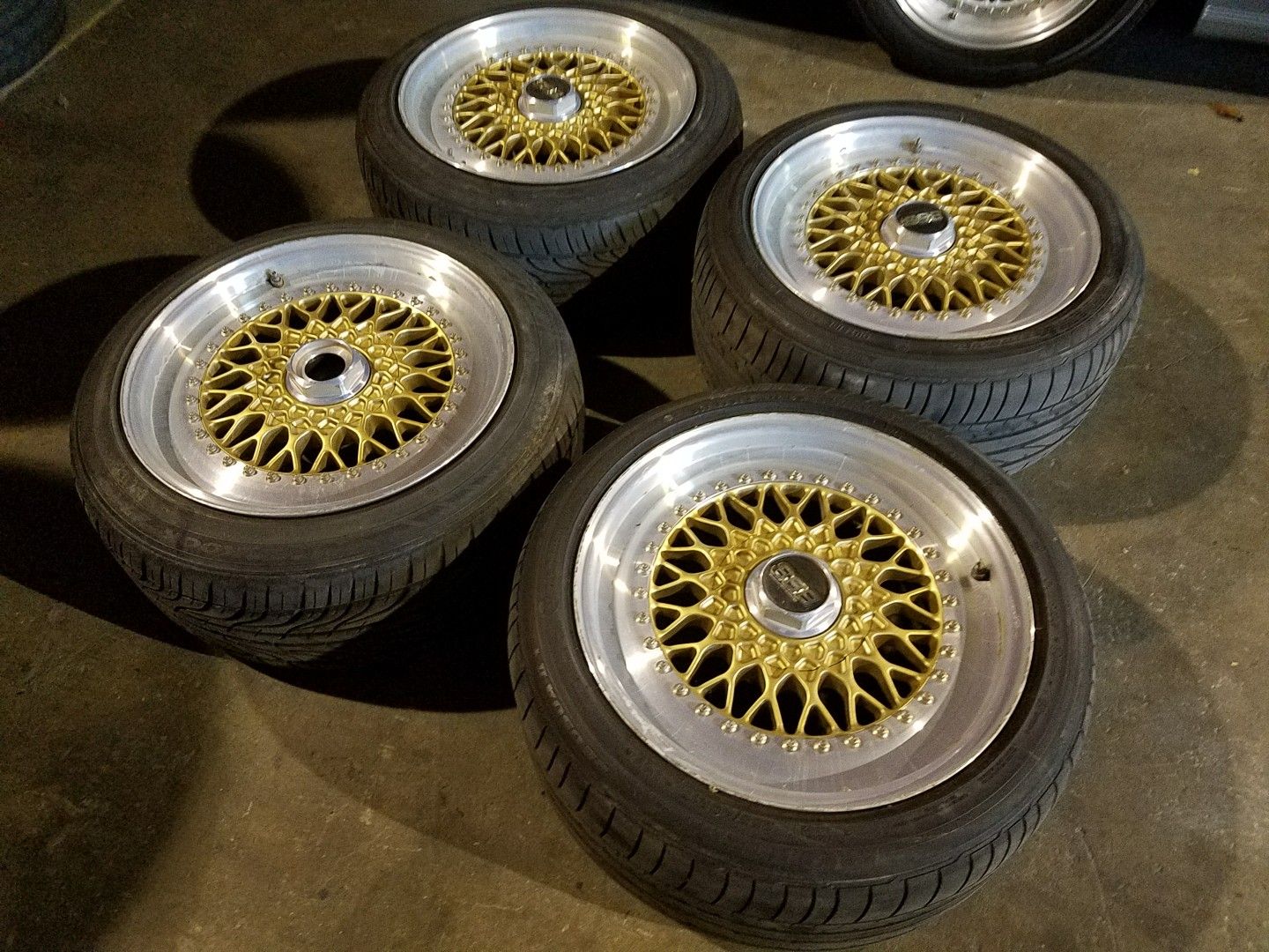 SET OF 4 BBS 17" STYLE 5 WHEELS +TIRES