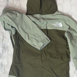 The North Face Olive and Light Tan Jacket | XS