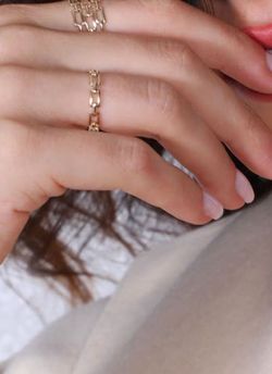 Size 8 14k Gold Chain Link Ring By Bony Levy