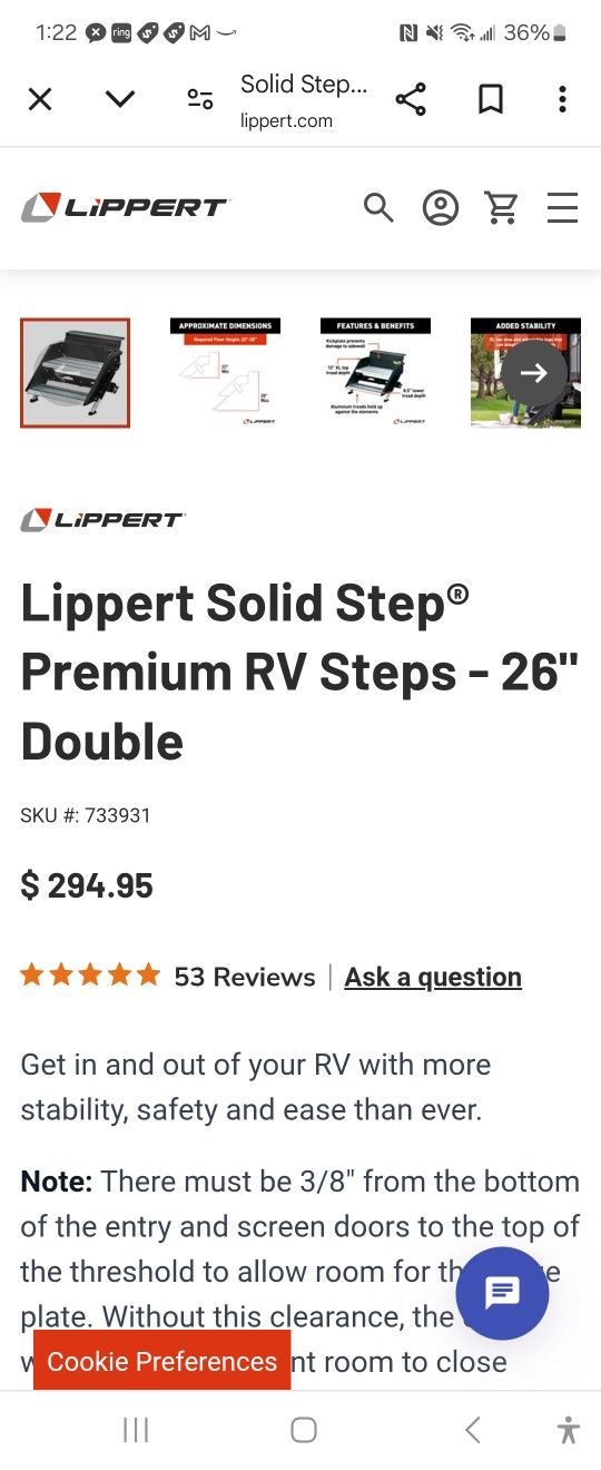Lippert Solid Step 2 Step RV Steps