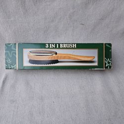 Vintage 3-in-1 Lint Brush Shoe Brush & Shoehorn – Made in Taiwan – New in Box
