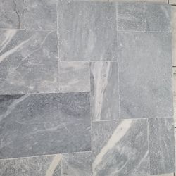 Tahoe Ocean Blue Tumbled French Pattern Marble  Pavers