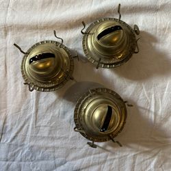 Set Of 3 Brass Oil Lamp Burners