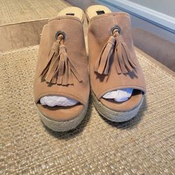 Jones New York Wedge Sandals - Suede, Size 8.5