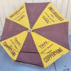 Coppertone Sun Tan Lotion Vintage 6 foot Beach Umbrella