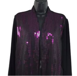 Chico’s Pink Sequence Travelers Jacket Size 3