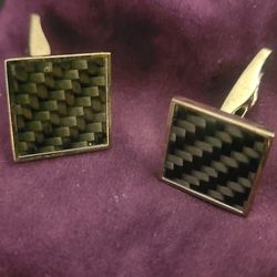 Carbon Fiber Men's Twill Cuff Studs