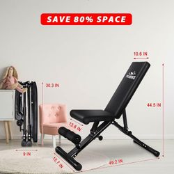 New Flybird Adjustable Folding Weight Bench Space Saver
