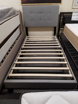 Brand new light gray twin platform bedframe
