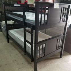 New Twin/Twin Wooden Bunk Bed Only $395