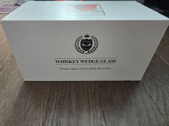 Whiskey Wedge Glass with Ice Mold - Set of Two NEW