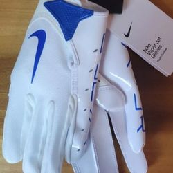 Brand New Nike Vapor Jet Football Gloves White Blue Kids YOUTH Sizes Small, Medium, Large