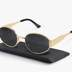 Brand New SOJOS Retro Oval Sunglasses for Women Trendy Classic Shades UV400 Protection Gold 