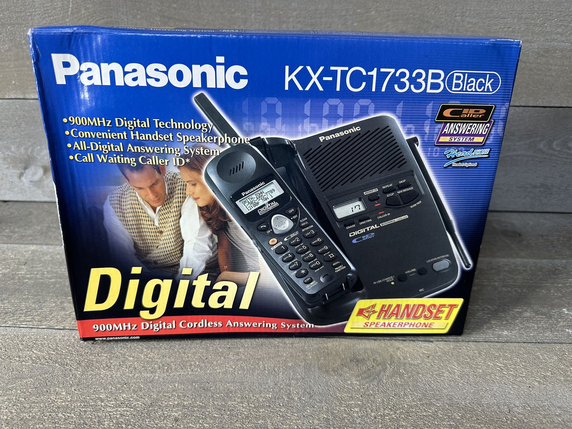 Panasonic KX-TC1733B 900 MHz Cordless Phone Caller ID and Answering New Open Box
