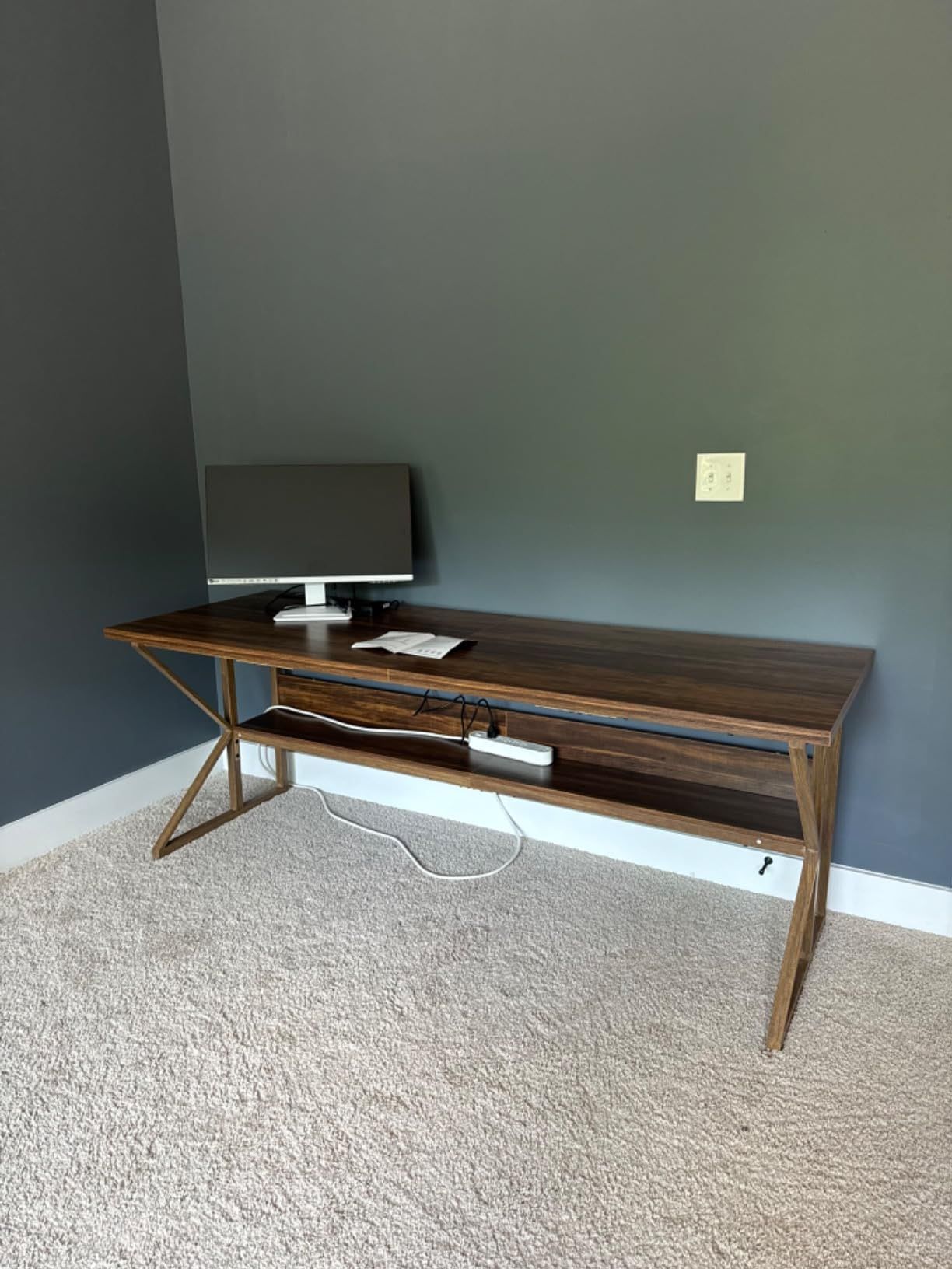NEW - TribeSigns 74” Desk in Dark Brown