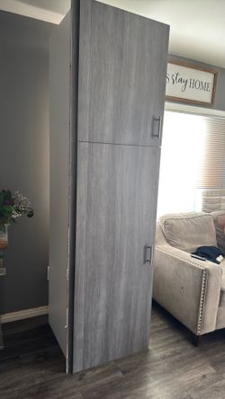 Storage closet cabinet /color gray /7feet5inches tall /2feet wide