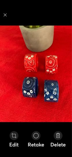 Red and Blue Bandana Napkin Rings