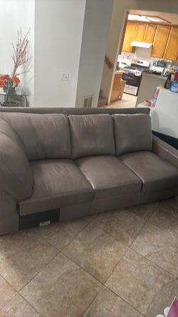 Gray Leather Couch Set