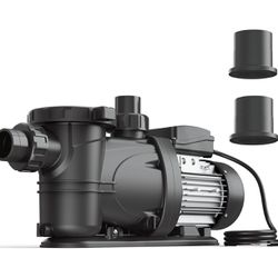 HP Pool Pump, 8120GPH, 220V, 2 Interfaces, Powerful In/Above Ground Self Primming Swimming Pool Pumps with Filter Basket