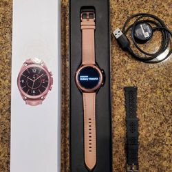 Samsung GALAXY Watch3 *41mm* Cellular 4G LTE Unlocked (Bluetooth/Wi-Fi/GPS) (Gold-Bronze) Extra Band (iOS / Android)