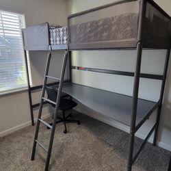 Twin Bunk Bed With Desk