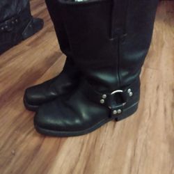 Women's X Element Leather Harness Motorcycle Riding Boots Sz 8 Med