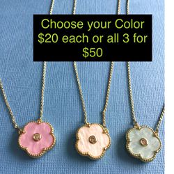 Choose Your Color….$20 each Or $50/for All 3 - Necklaces Pearlized Pendant /Gold with Adjustable  Length Chain  *Ship Nationwide Or Pickup Boca Raton 